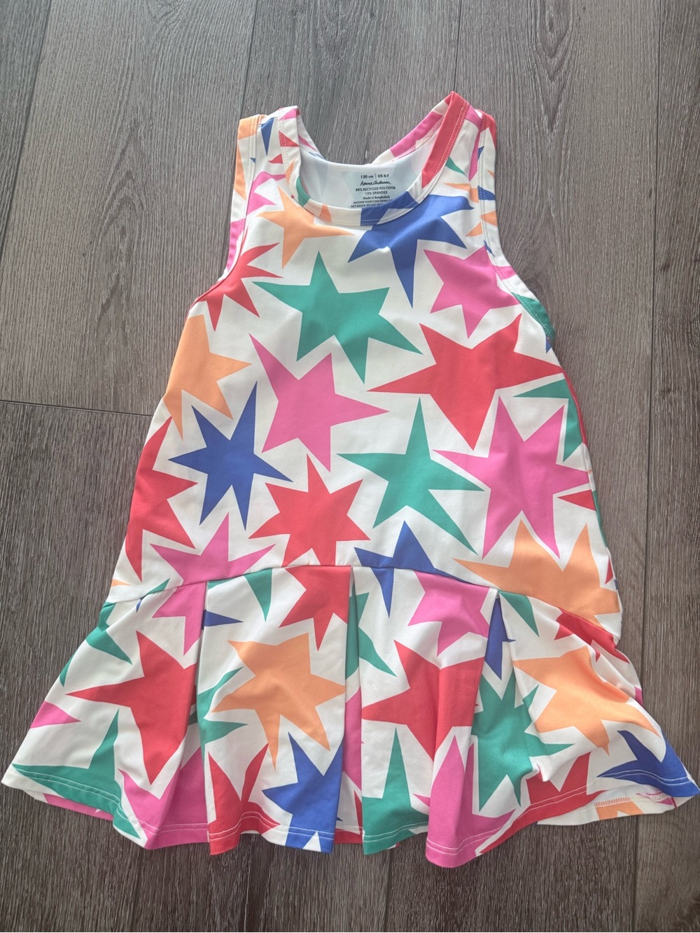 Hanna Andersson girls’ Multicolor Star Print Ruffle-Hem Tank Dress